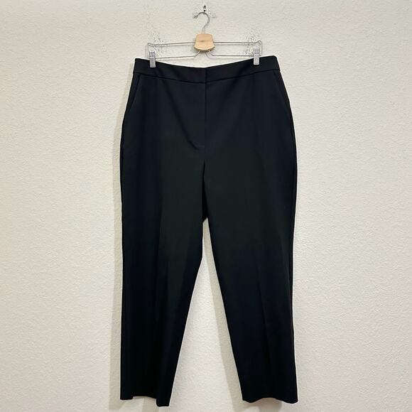 ANTHROPOLOGIE EXQUISE Trouser Pants Black HR Straight Leg Preppy NWT - Picture 1 of 16